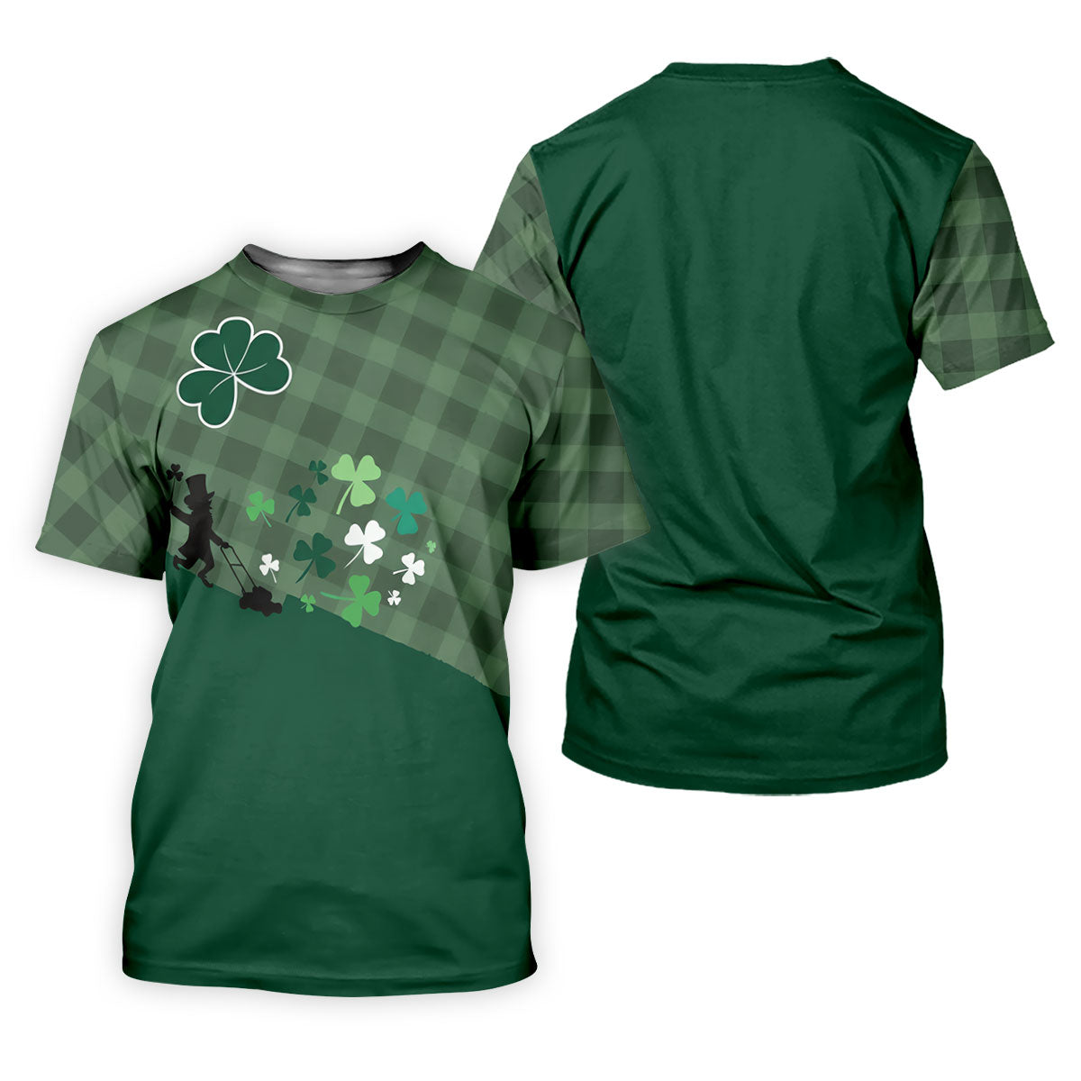 Green Checkered Leprechaun Shamrock St Patrick's Day Golf Shirt, Performance Golf Shirt, Polo ShirtFor Men