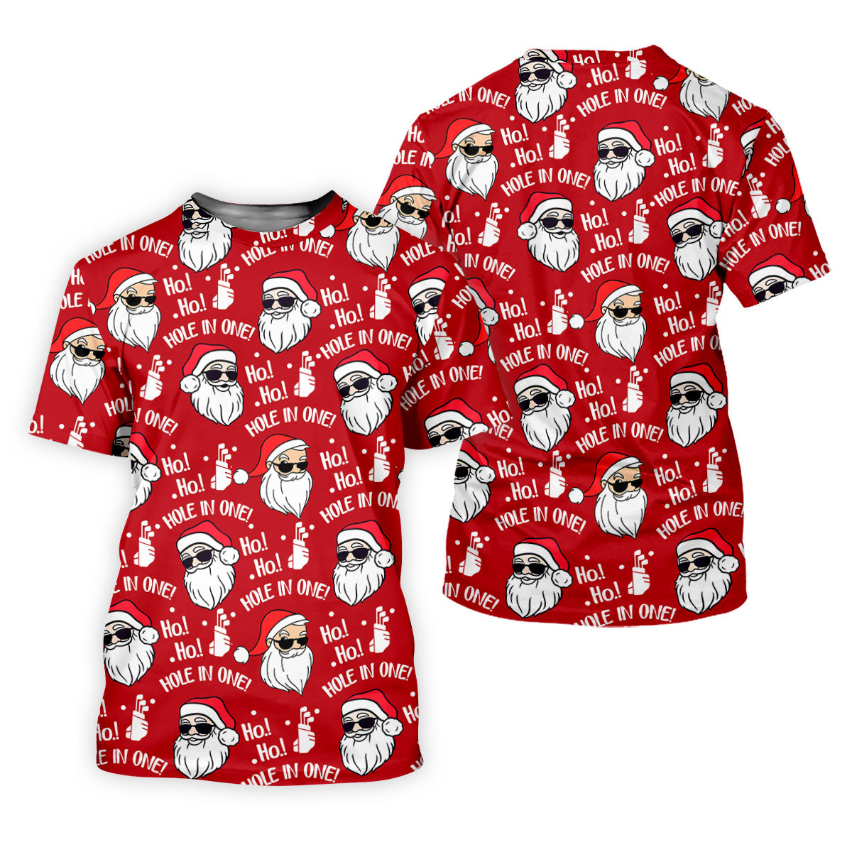 Ho Ho Hole In One Funny Santa Red Christmas Golf Tops For Men, Christmas Golf Shirt, Polo Shirtor Men