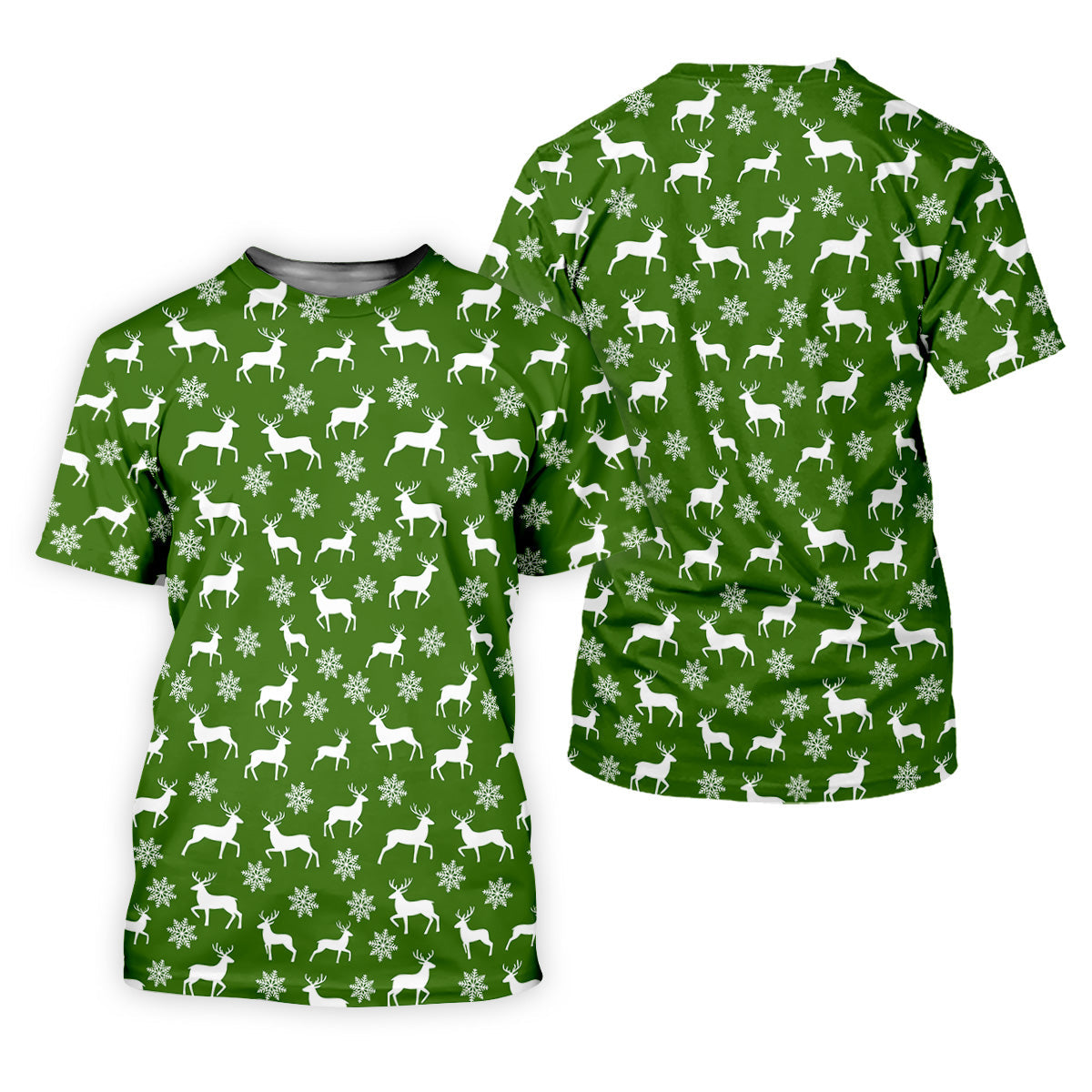 Reindeer Christmas Green Golf Shirt, Christmas Golf Shirt, Polo ShirtFor Men, Golf Shirts For Men