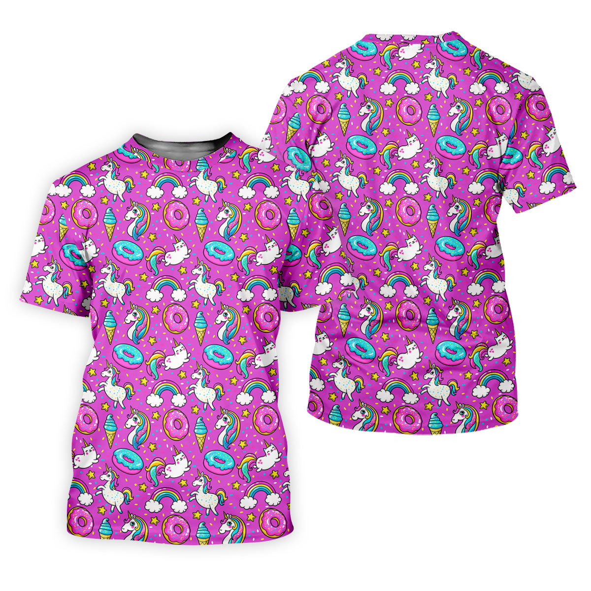Funny Pink Donut Unicorn Mens Golf Shirts, Polo ShirtFor Men, Cute Golf Outfit, Golfing Apparel