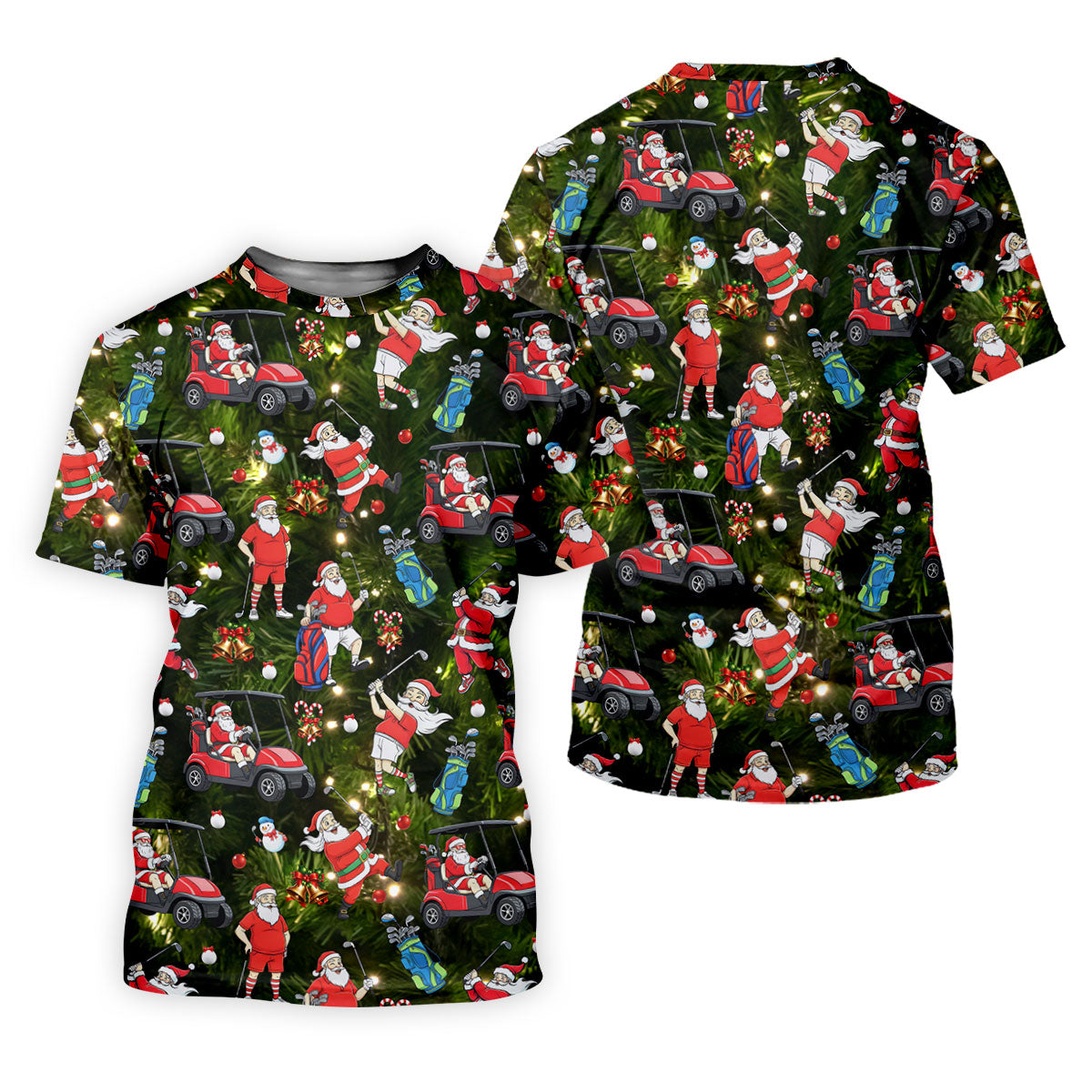 Funny Santa Claus Golf Pose Golf Tops For Men, Polo ShirtFor Men, Christmas Golf Shirt, Mens Golf Gift