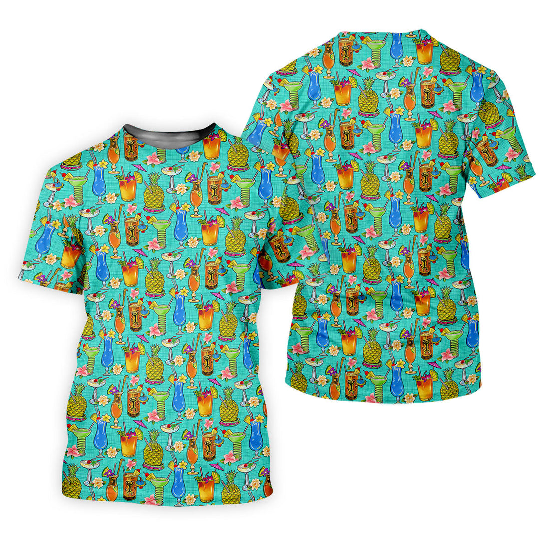 Tropical Cocktail Summer Vibe Retro Golf Shirt, Golf Tops For Men, Polo ShirtFor Men, Golf Shirts For Men