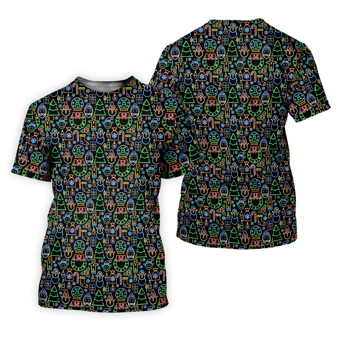 Neon Christmas Retro Style Men's Golf Polo Shirt Christmas Golf Shirt, Polo ShirtFor Men