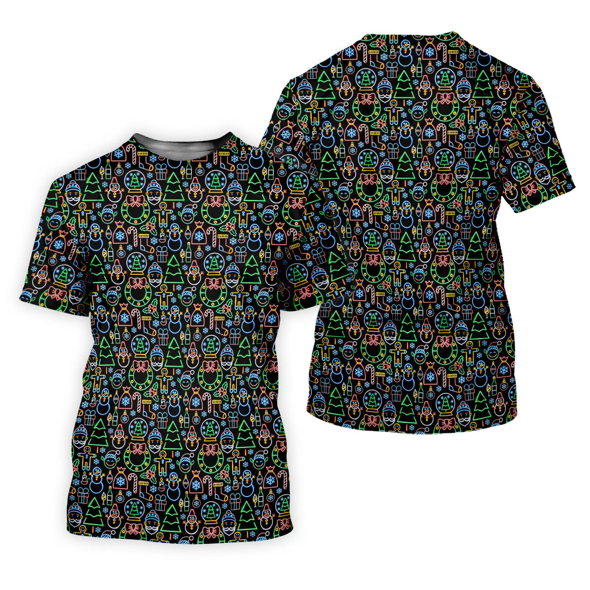 Neon Christmas Retro Style Men's Golf Polo Shirt Christmas Golf Shirt, Polo ShirtFor Men