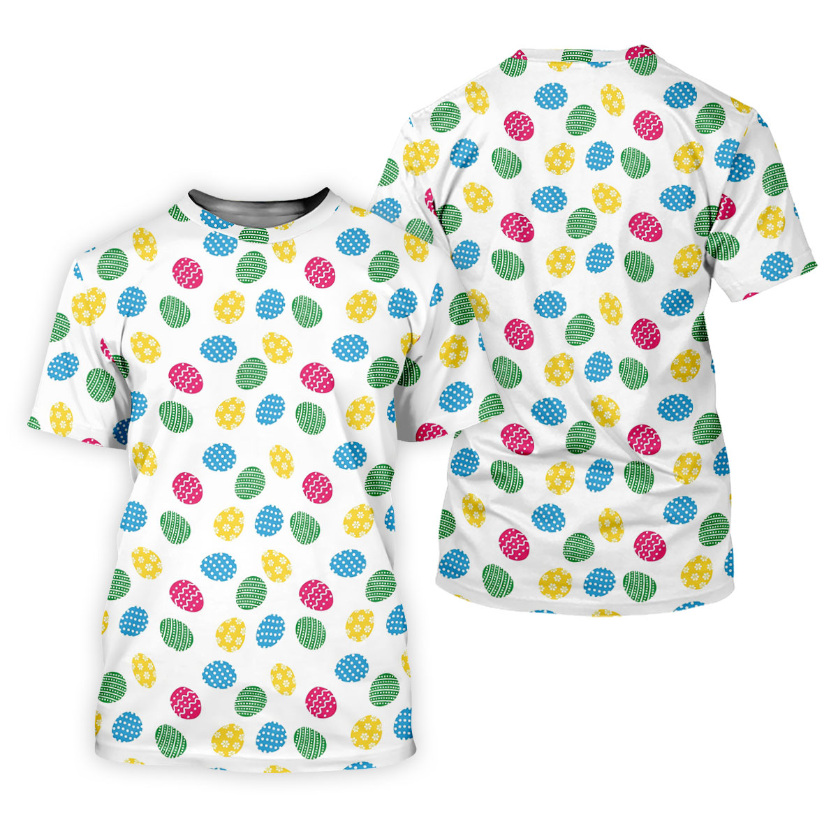 Colorful Easter Eggs White Golf Shirt, Cute Golf Outfit, Polo ShirtFor Men, Golf Shirts For Men