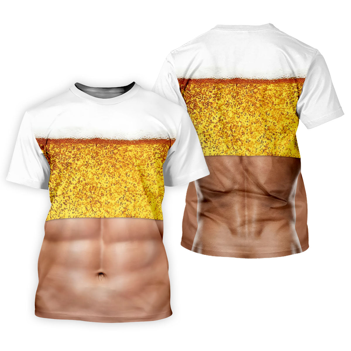 Bubbly Beer Foam Faux Abs Sleeveless Crop Golf Shirt, Golf Tops For Women, Ladies Golf Top
