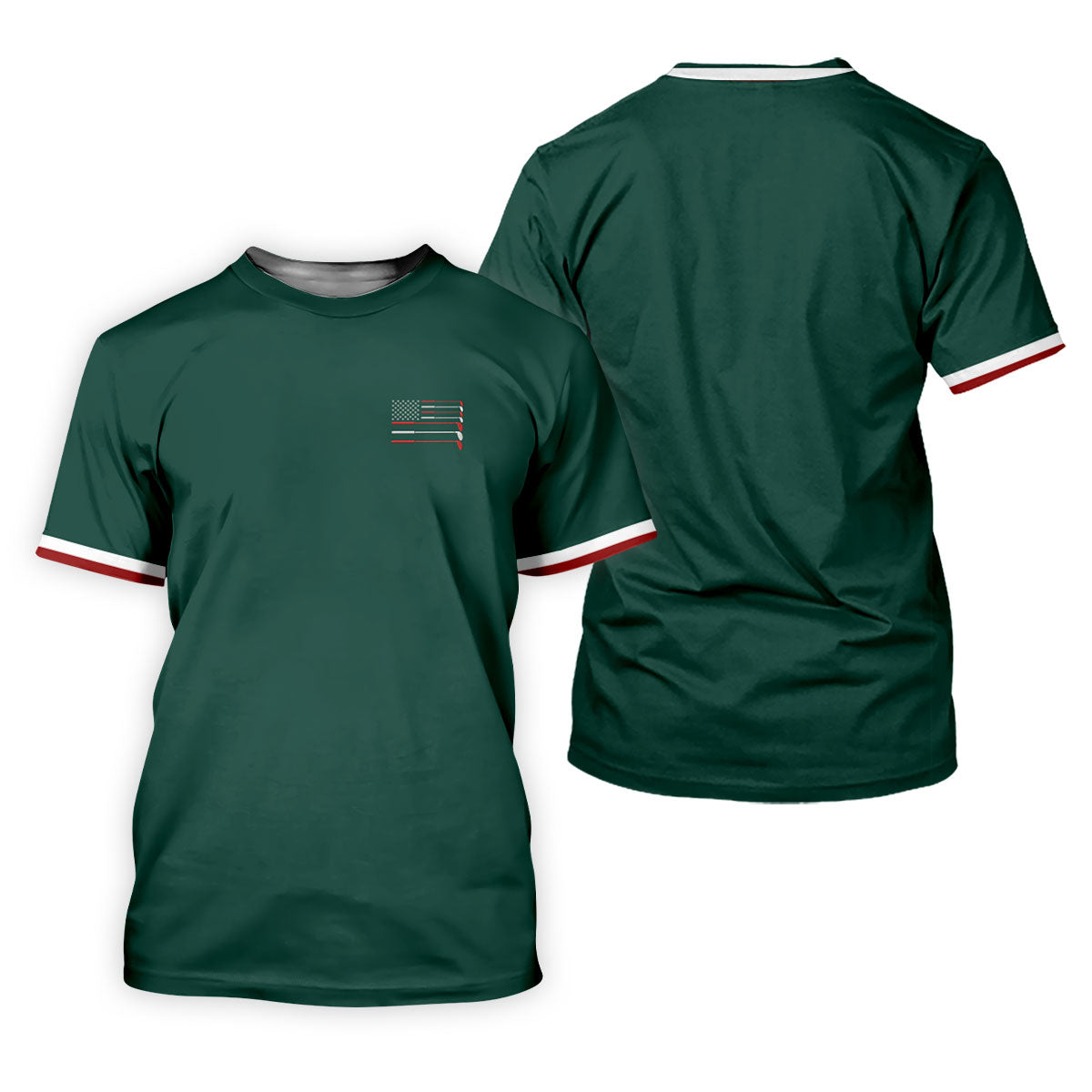 Golf Clubs US Flag Logo 250 Years Green Golf Shirt, Patriotic 4th Of July Golf Shirts For Men