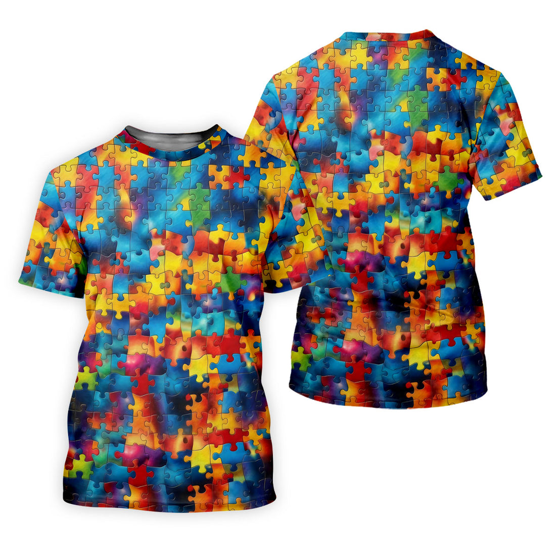 Autism Awareness Rainbow Gradient Puzzle Pattern Women's Golf Tops, Golf Shirt For Women, Ladies Golf Polos