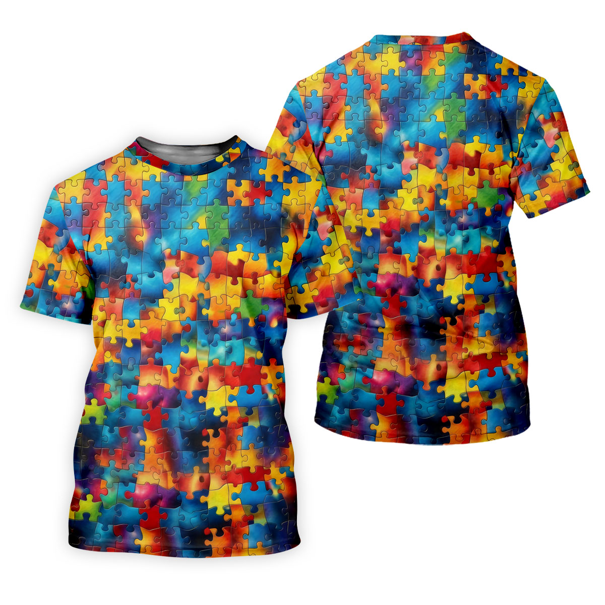 Autism Awareness Rainbow Gradient Puzzle Pattern Women's Golf Tops, Golf Shirt For Women, Ladies Golf Polos