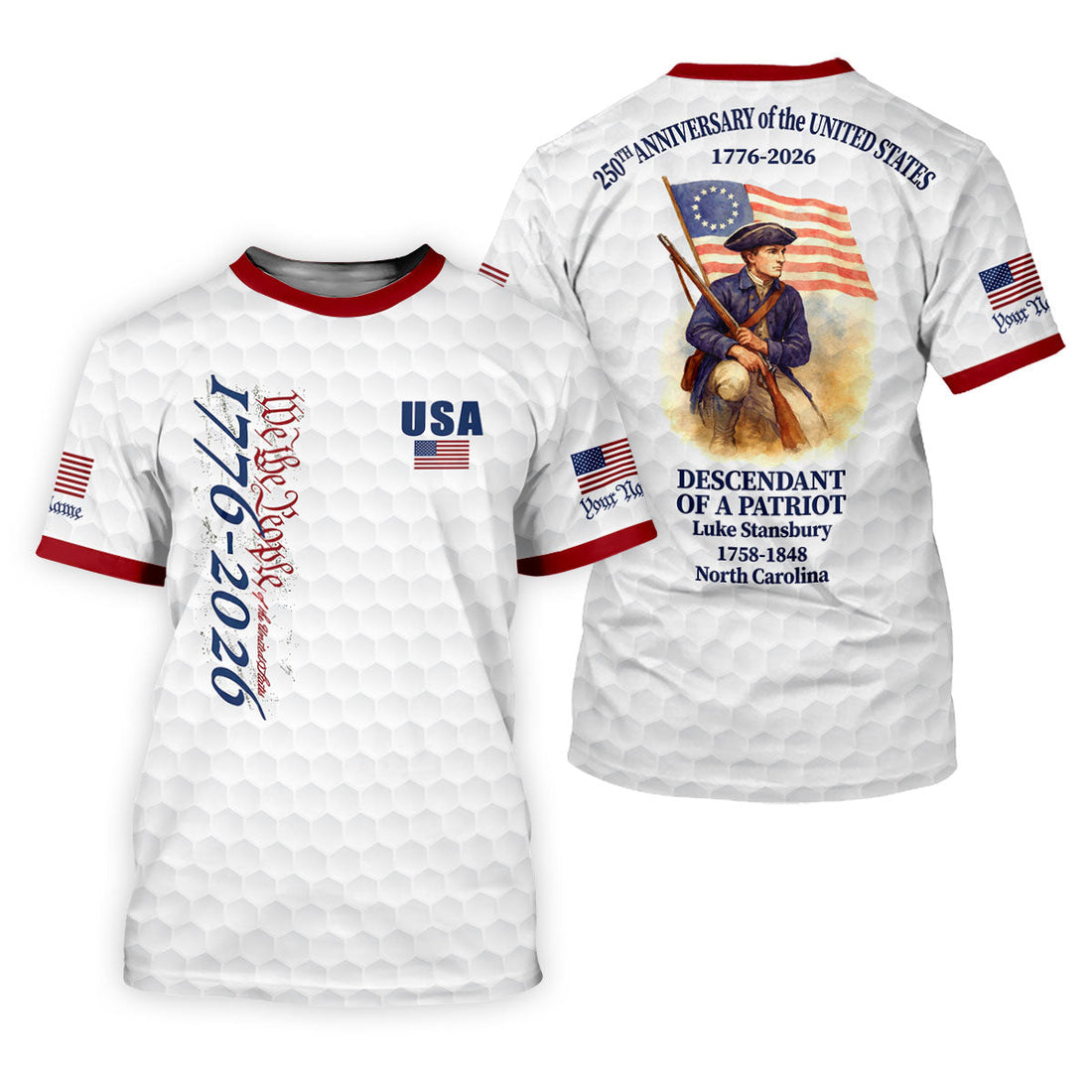 Descendant Of A Patriot We The People Golf Shirt For Women, Patriotic 4th Of July Golf Shirt