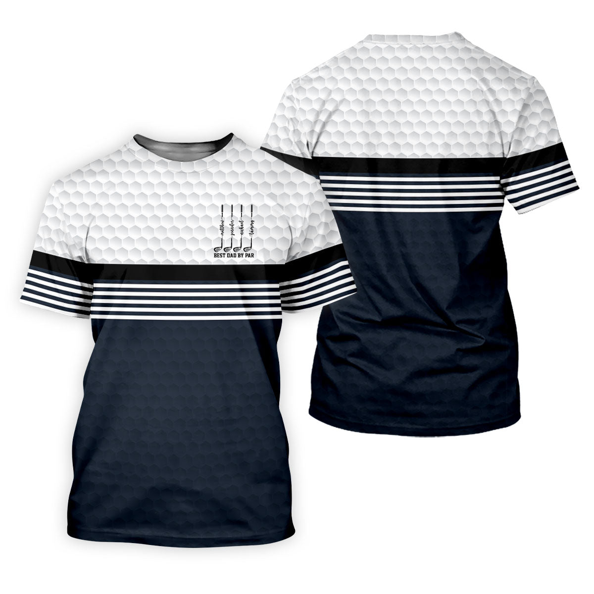 Best Dad By Par Golf Ball Pattern Father's Day Golf Shirt, Golf Gift For Dad, Polo Shirtor Men