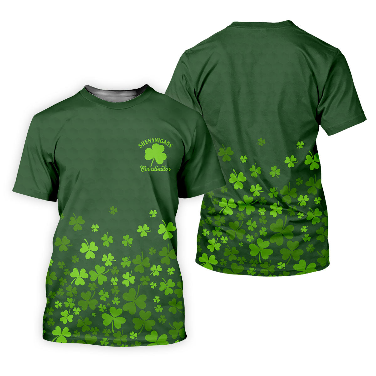 Shenanigans Coordinator Golf Ball Pattern St Patrick Day Green Golf Shirt, Golf Tops For Men, Golf Shirts For Men