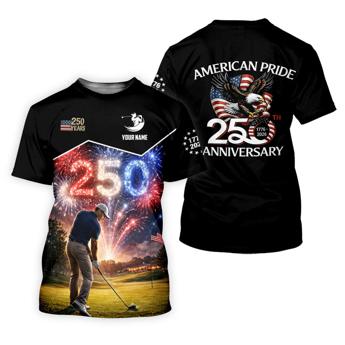 Custom America 250 Fireworks Golfer Polo Shirt, Women's Golf Polo, Golf Tops For Women