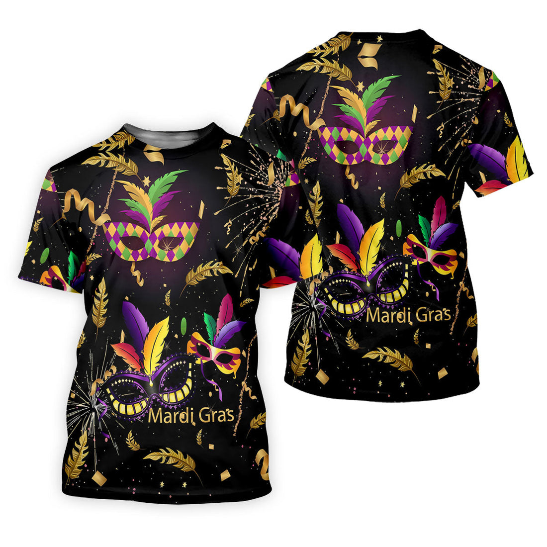 Gold Ribbons Mardi Gras Masquerade Mask Women's Golf Shirts, Women's Golf Tops, Ladies Golf Shirts