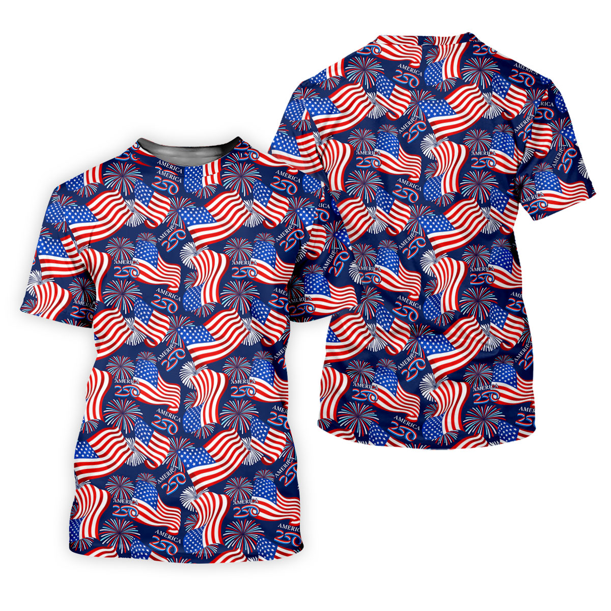 America 250 Anniversary Patriot Flag Navy Golf Shirt, Golf Tops For Men, Golf Shirts For Men