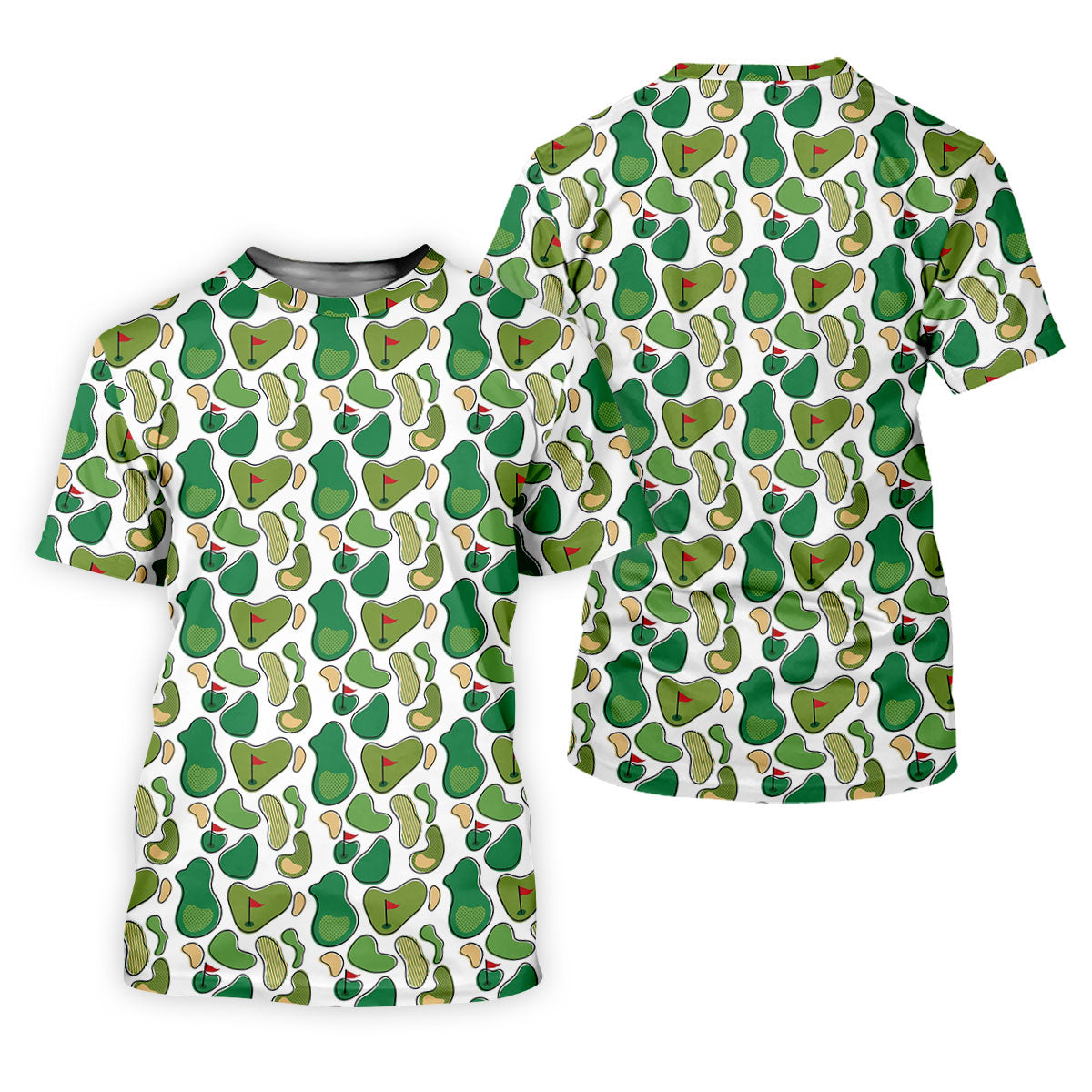 Mini Golf Course Seamless Pattern Men's Golf Polo Shirt Performance Golf Polos, Golf Shirts For Men