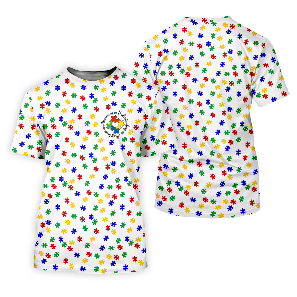 Awareness Understanding Acceptance Autism Puzzle Men's Polo ShirtAutism Awareness Shirt, Golf Shirts For Men