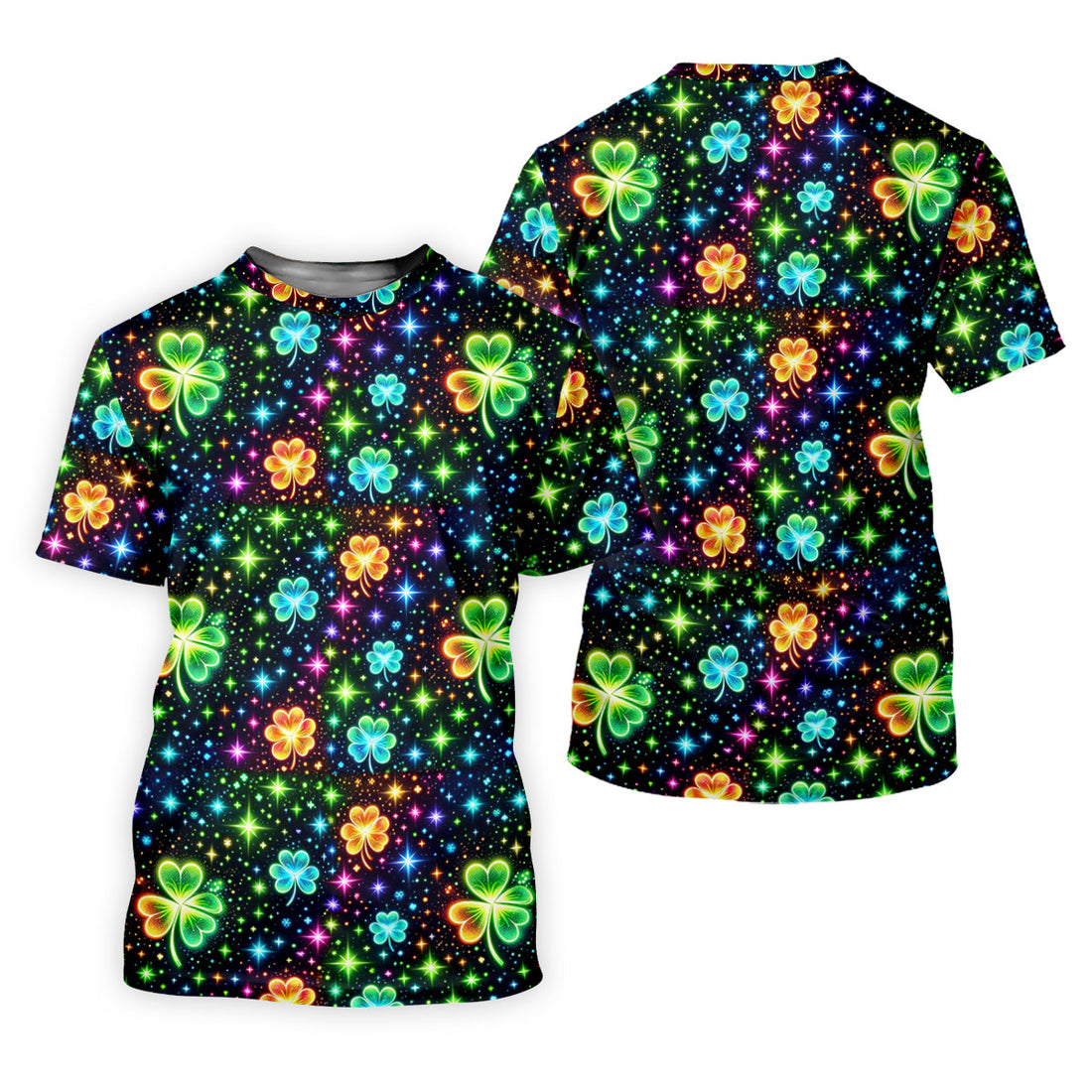 The Star And The Shamrock Rainbow Glitter St Patrick's Golf Shirt, Women's Golf Tops, Ladies Golf Polos