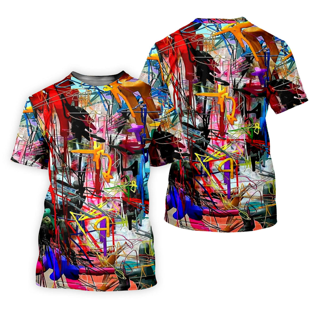 Colorful Abstract Graffiti Street Art Golf Shirt, Women’s Golf Apparel, Golf Tops For Women
