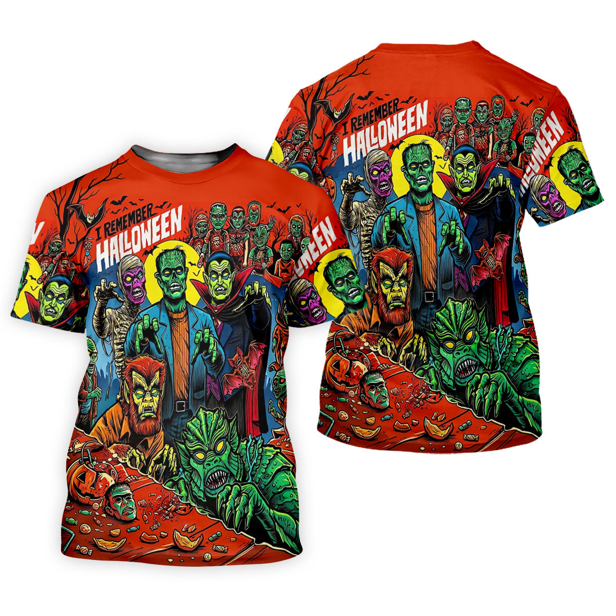 I Remember Halloween Classic Monster Golf Polo Shirt, Men's Golf Shirts, Hawaiian Golf Shirt