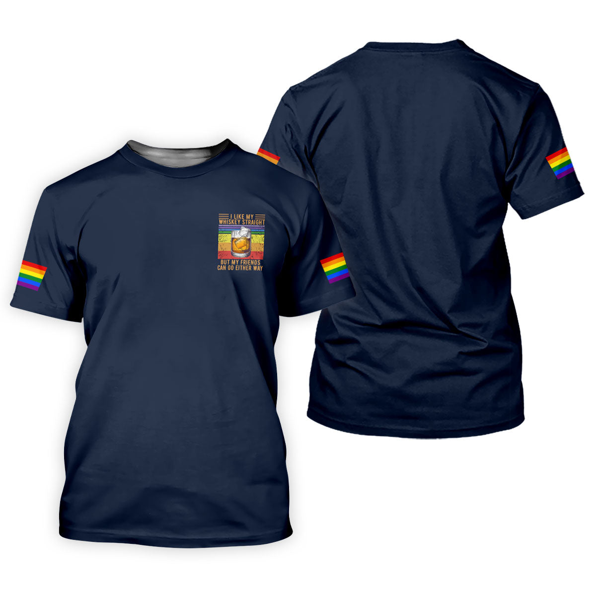 I Like My Whiskey Straight LGBT Pride Month Men's Funny Golf Shirts, LGBT Support Pride Shirt