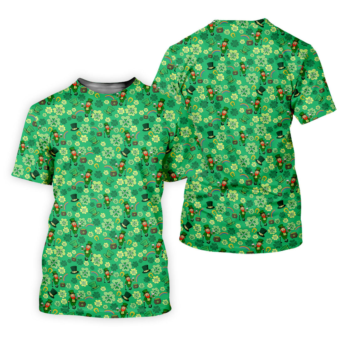 Shamrock St Patrick's Day Light Green Golf Shirt, Polo ShirtFor Men, Golf Shirts For Men, Golfing Apparel