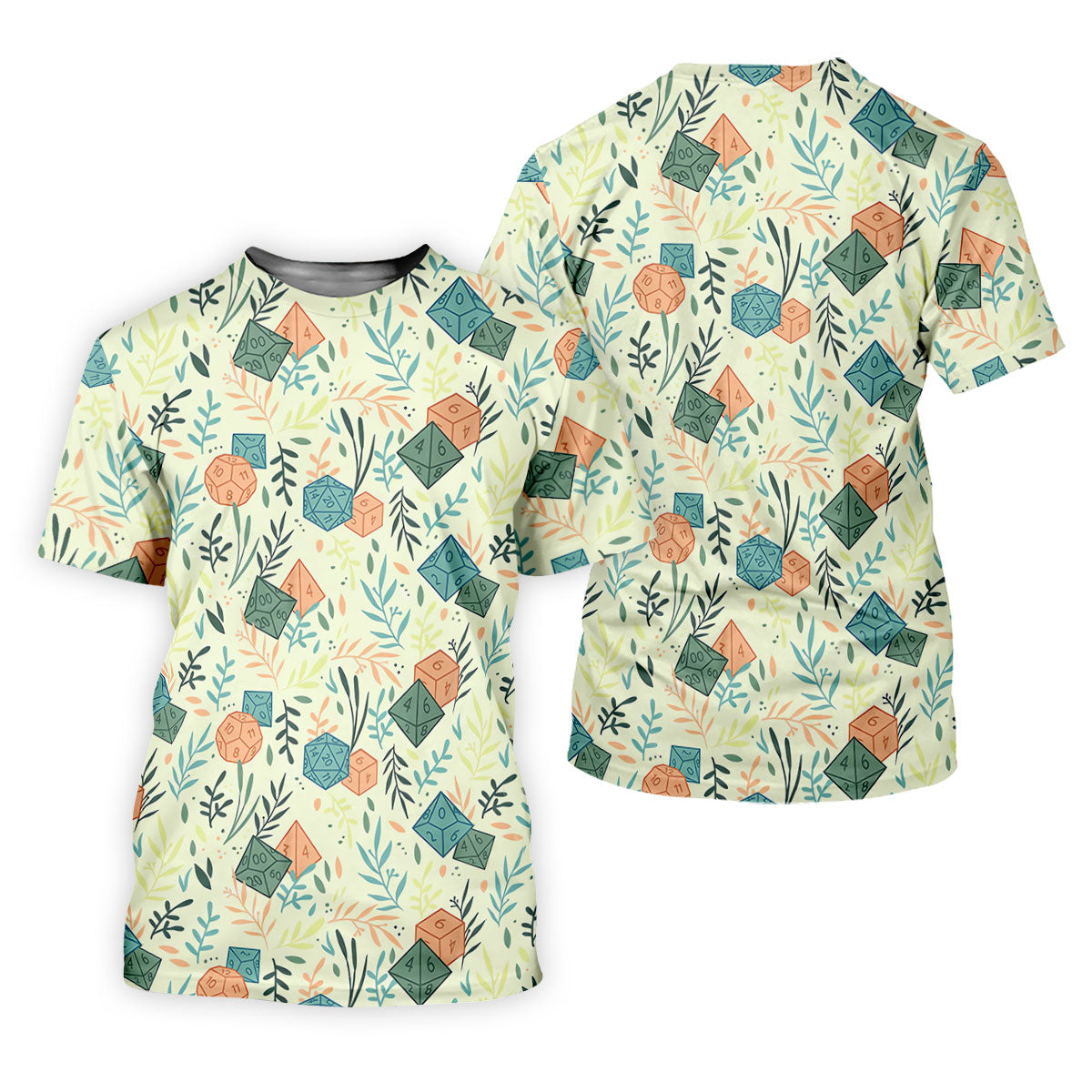 Polyhedral Dice Dragon Game Tropical Vibe Golf Tops For Men, Polo ShirtFor Men, Golf Shirts For Men