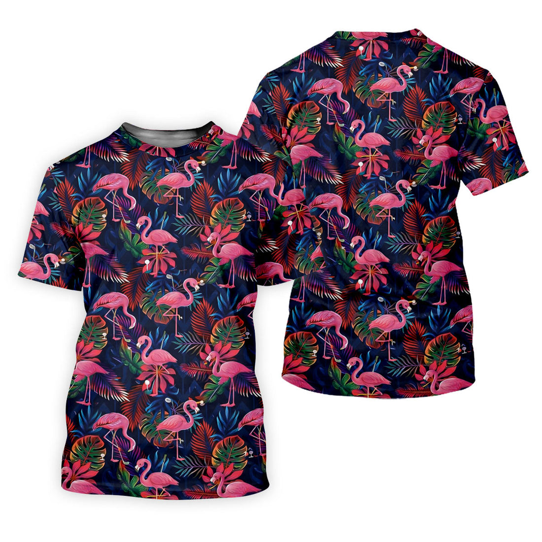 Dark Tropical Pink Flamingo Pattern Golf Shirt, Women’s Golf Apparel, Hawaiian Golf Shirt, Golf Polo For Women