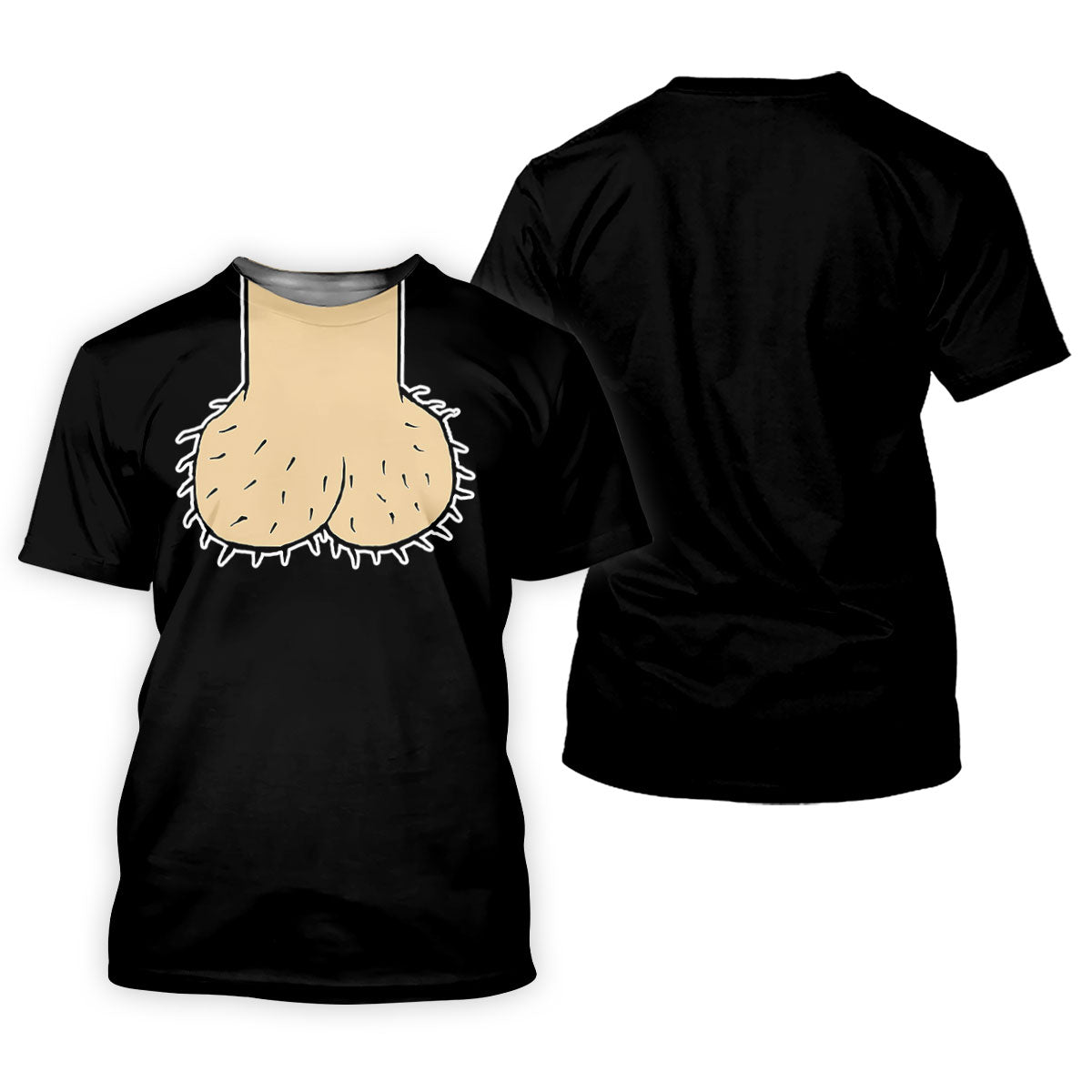Black Funny Dickhead Faux Chest Golf Shirt, Men's Golf Shirt, Polo Shirts For Men