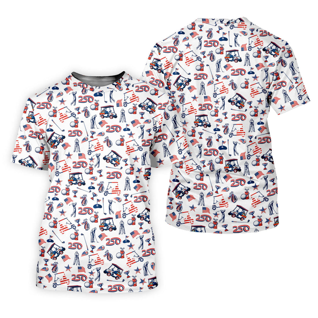 250th Anniversary US Flag Pattern Patriotic Golf Shirt, 4th Of July Golf Shirt Golf Tops For Men, Golf Shirts For Men