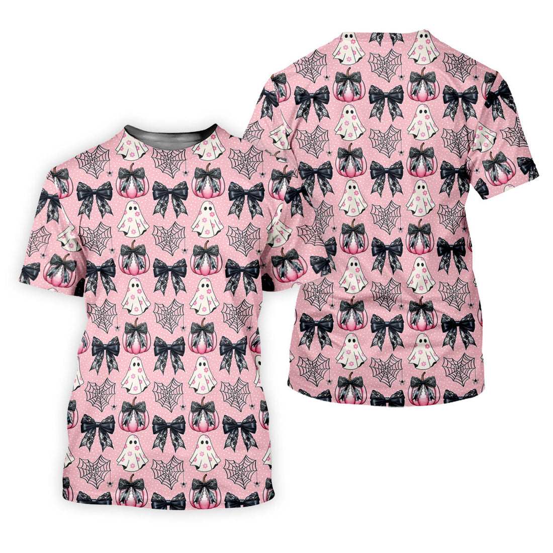Coquette Pumpkin Boo Pink And Black Cute Golf Outfit, Fun Women's Golf Shirts, Ladies Golf Polos