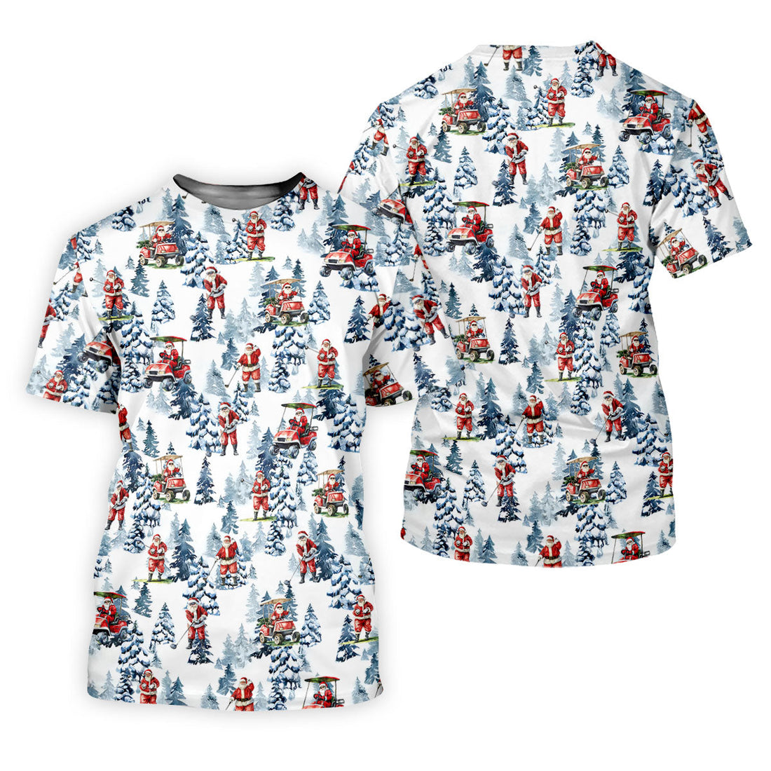 Santa Golfing Polo Shirt, Fun Golf Shirts For Men, Christmas Golf Shirt, Golf Lover Xmas Gift