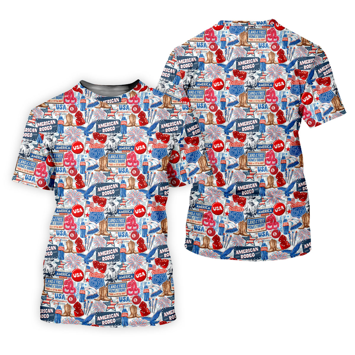 American Rodeo Western Theme Patriotic 4th Of July Golf Shirt, 250th Anniversary Golf Shirt For Women