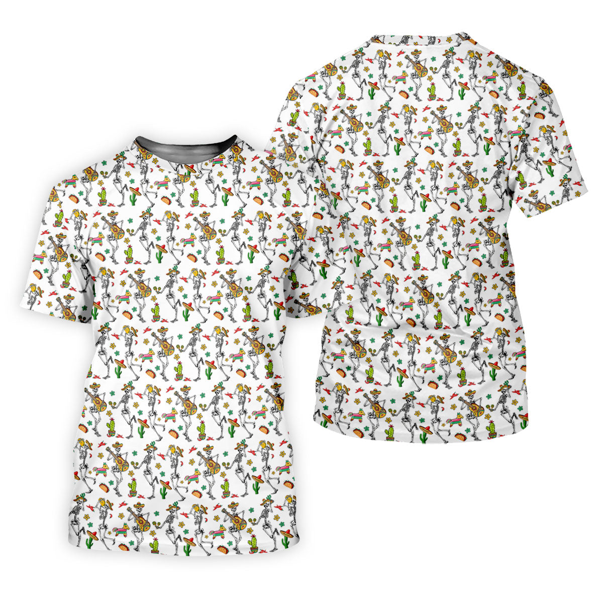 Dia De Muertos Skeletons Cinco De Mayo Celebration Fiesta Themed White Golf Shirt For Women