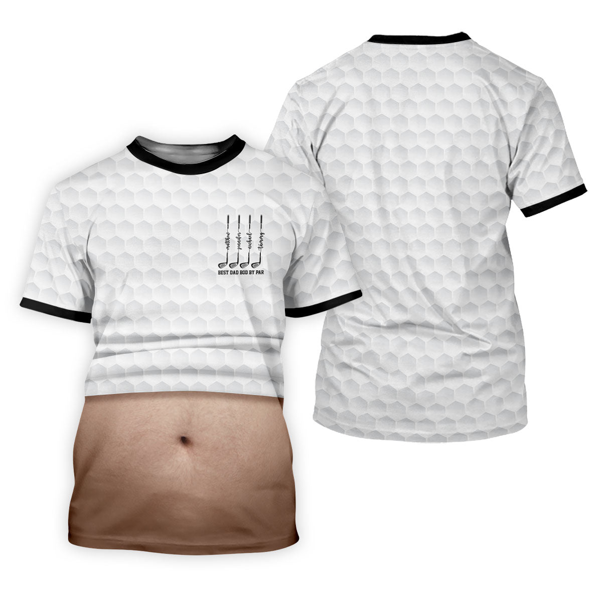 Best Dad Bod By Par White Men's Funny Golf Polo Shirtr's Day Golf Shirt, Golf Gift For Dad