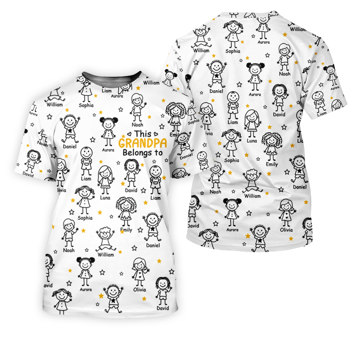 This Grandpa Dad Belongs To Kids Pet White Golf Shirt, Polo ShirtFor Men, Golf Gift For Men