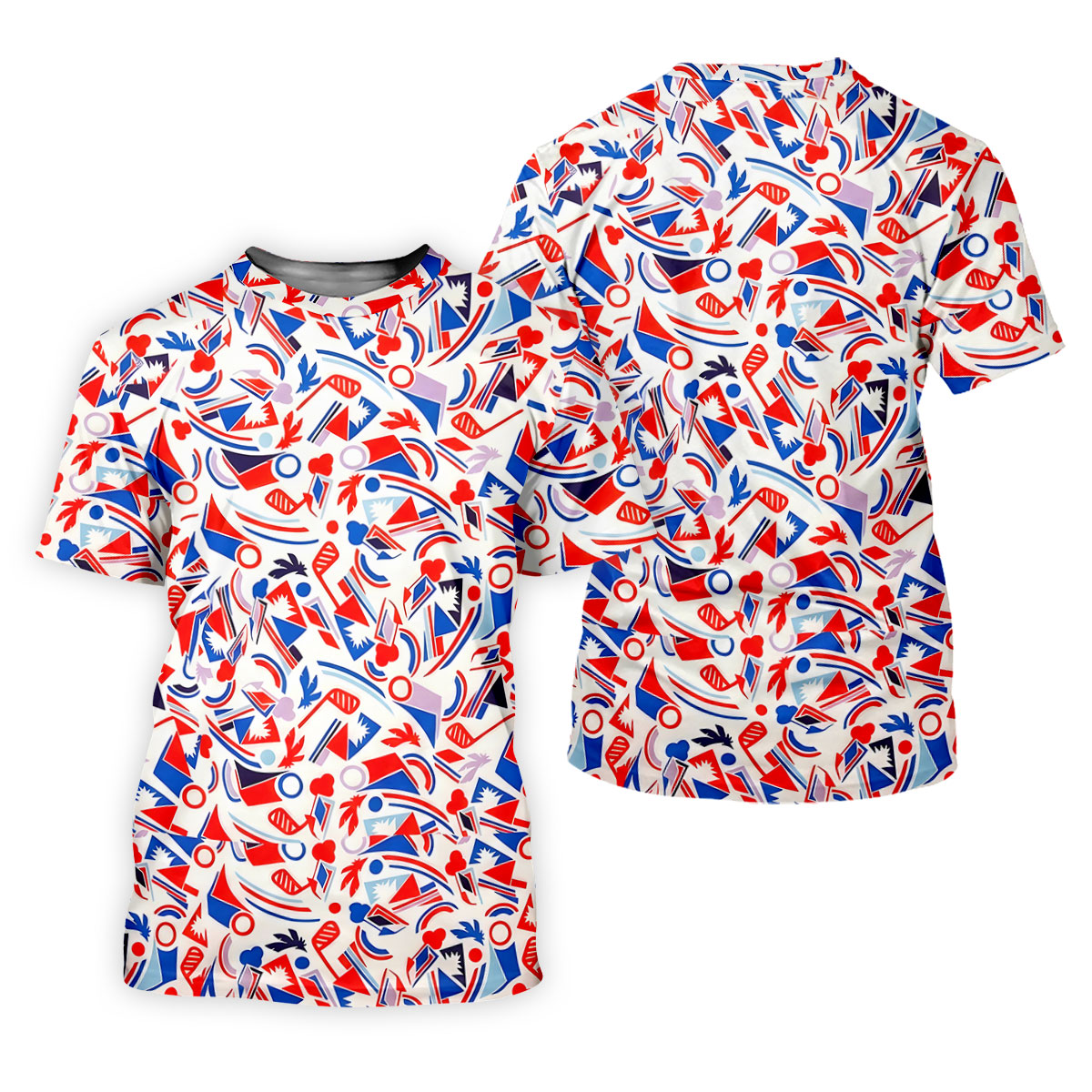 Red White Blue Golf Pattern Patriotic Golf Shirt, 250 Years Of Freedom 4th Of July Golf Shirt For Women