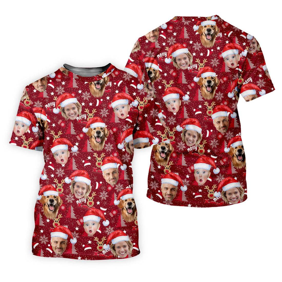 Custom Red Nose Reindeer Merry Xmas Red Golf Shirt, Christmas Golf Shirt, Polo ShirtFor Men, Golf Gift For Men