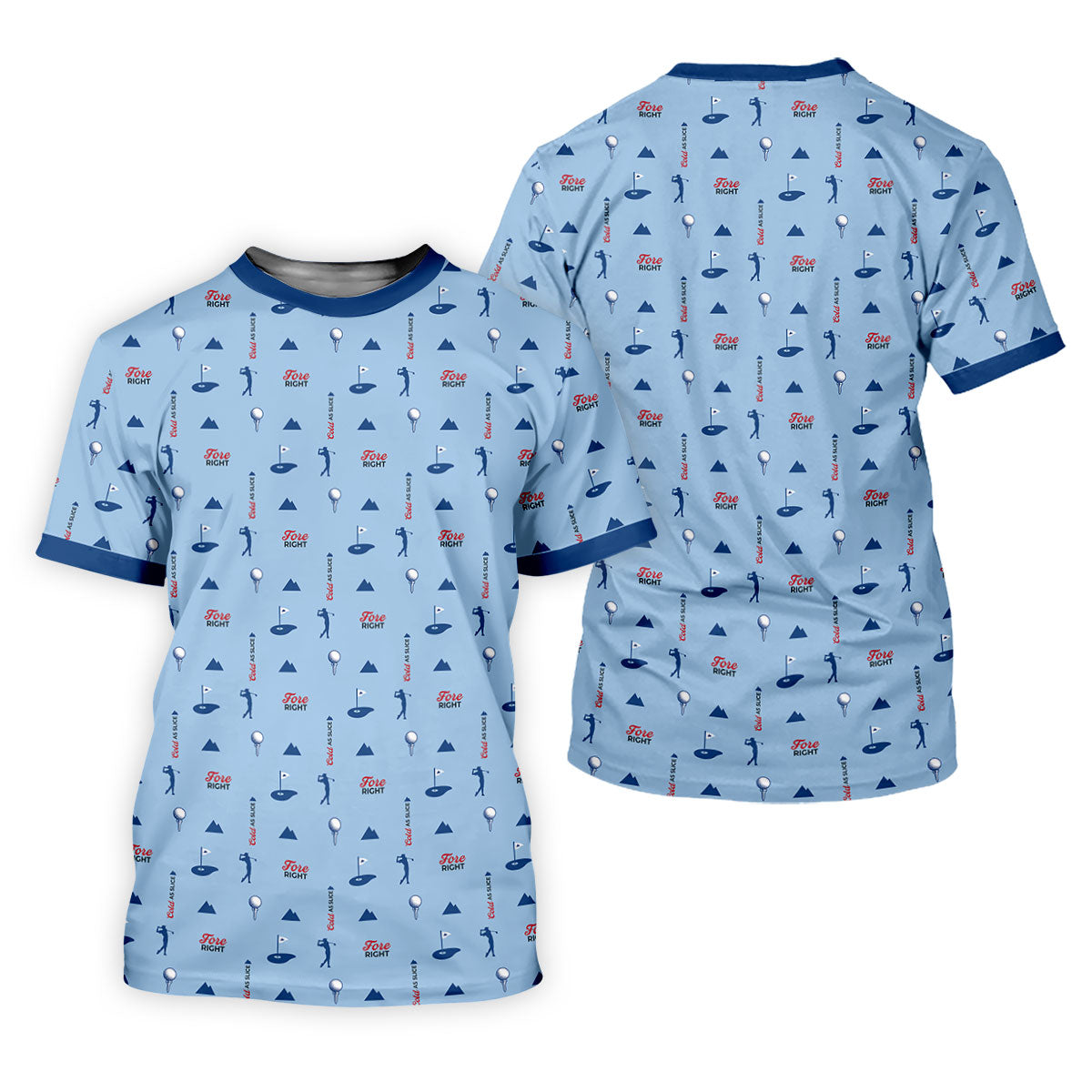Fore Right Cold As Slice Golf And Beer Golf Shirts For Men, Polo Shirt Men, Golfing Apparel