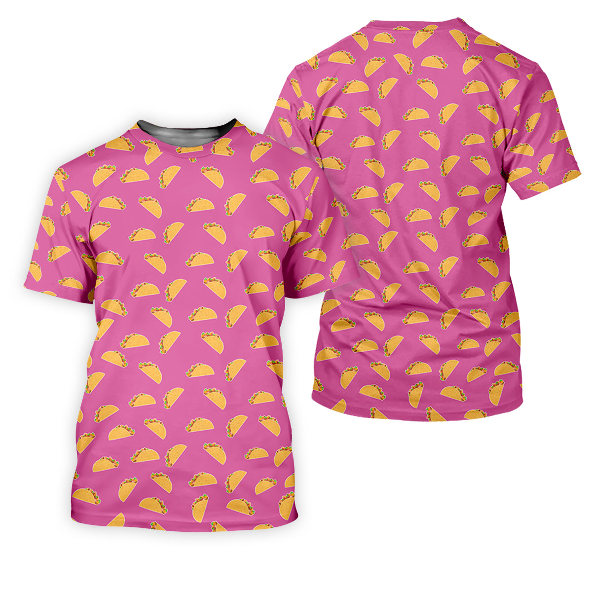 The Pink Taco Seamless Pattern Golf Tops For Men, Polo Shirt Men, Golf Shirts For Men
