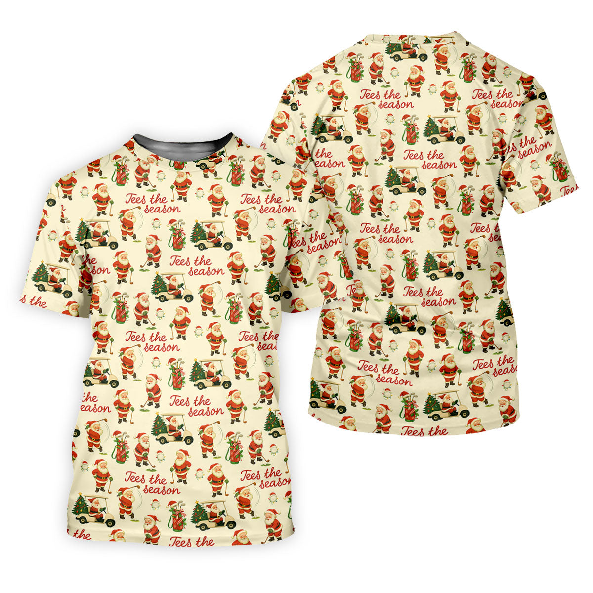 Tees The Season Funny Santa Claus Golf Tops For Men, Christmas Golf Shirt, Polo ShirtFor Men, Golf Gift For Men