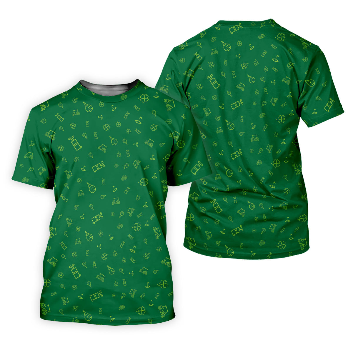 Golf And Beer Lucky Four Leaf Clover St Patrick's Day Green Golf Tops For Men, Golf Gift For Men