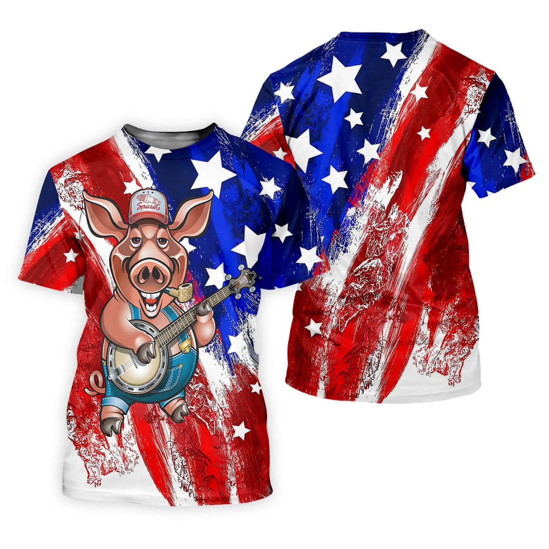 Patriotic American Flag Brush Strokes Funny BBQ 250th Anniversary Polo Shirt Men, Golf Shirts For Men