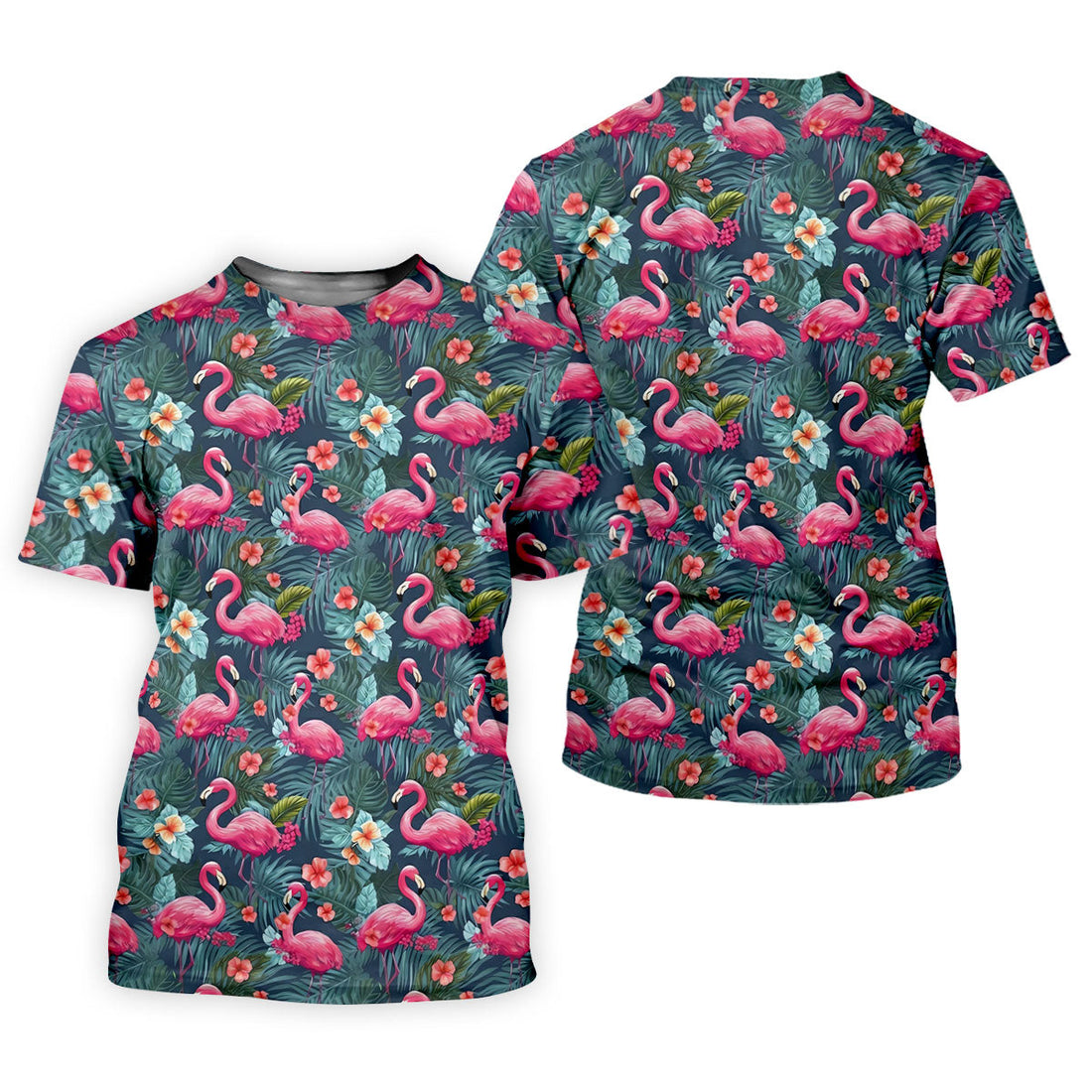 Pink Flamingo Tropical Floral Golf Polo Shirt, Golf Shirts For Women, Women's Golf Apparel