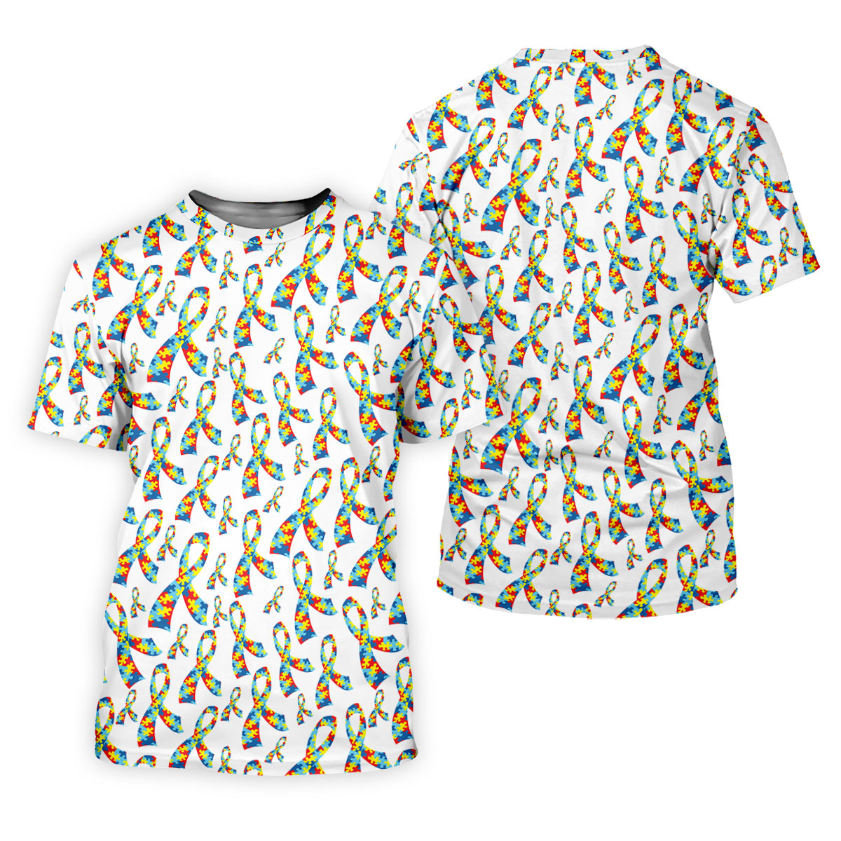 Autism Awareness Ribbon Women's Golf Tops, Autism Ribbon Ladies Golf Shirts, Ladies Golf Polos