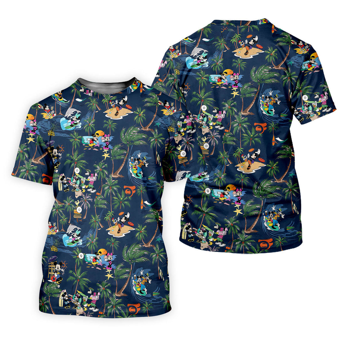 Cartoon Tropical Surf Beach Golf Polo Shirt, Hawaiian Golf Shirt, Golf Polo Shirts For Men