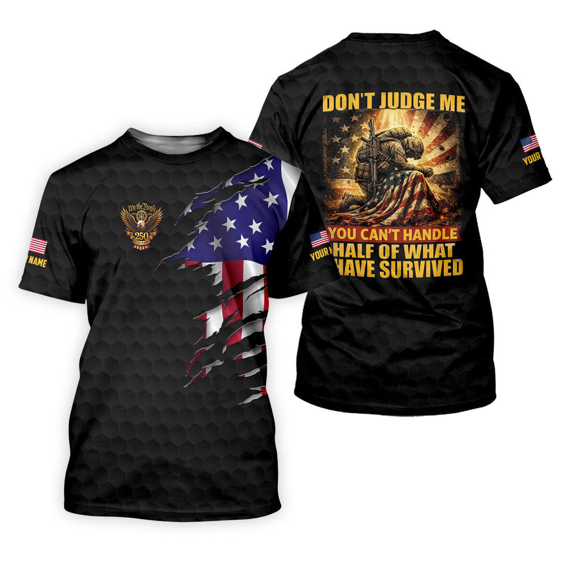 Don't Judge Me Veteran Memorial Patriotic 4th Of July Golf Shirt, 250th Anniversary Golf Shirt For Women