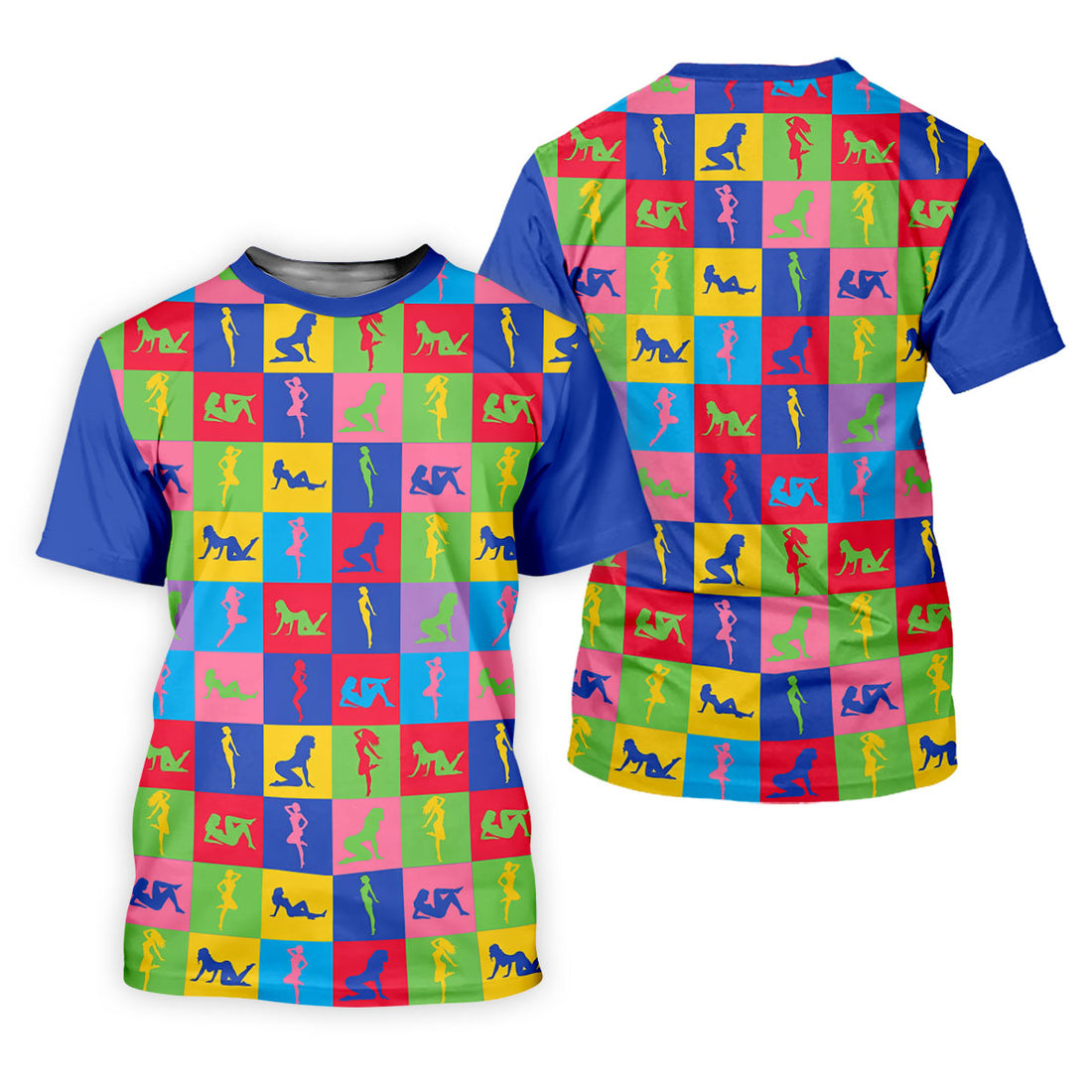 Colorful Pin Up Silhouette Pop Art Golf Polo Shirt, Men's Golf Shirt, Golf Shirts For Men