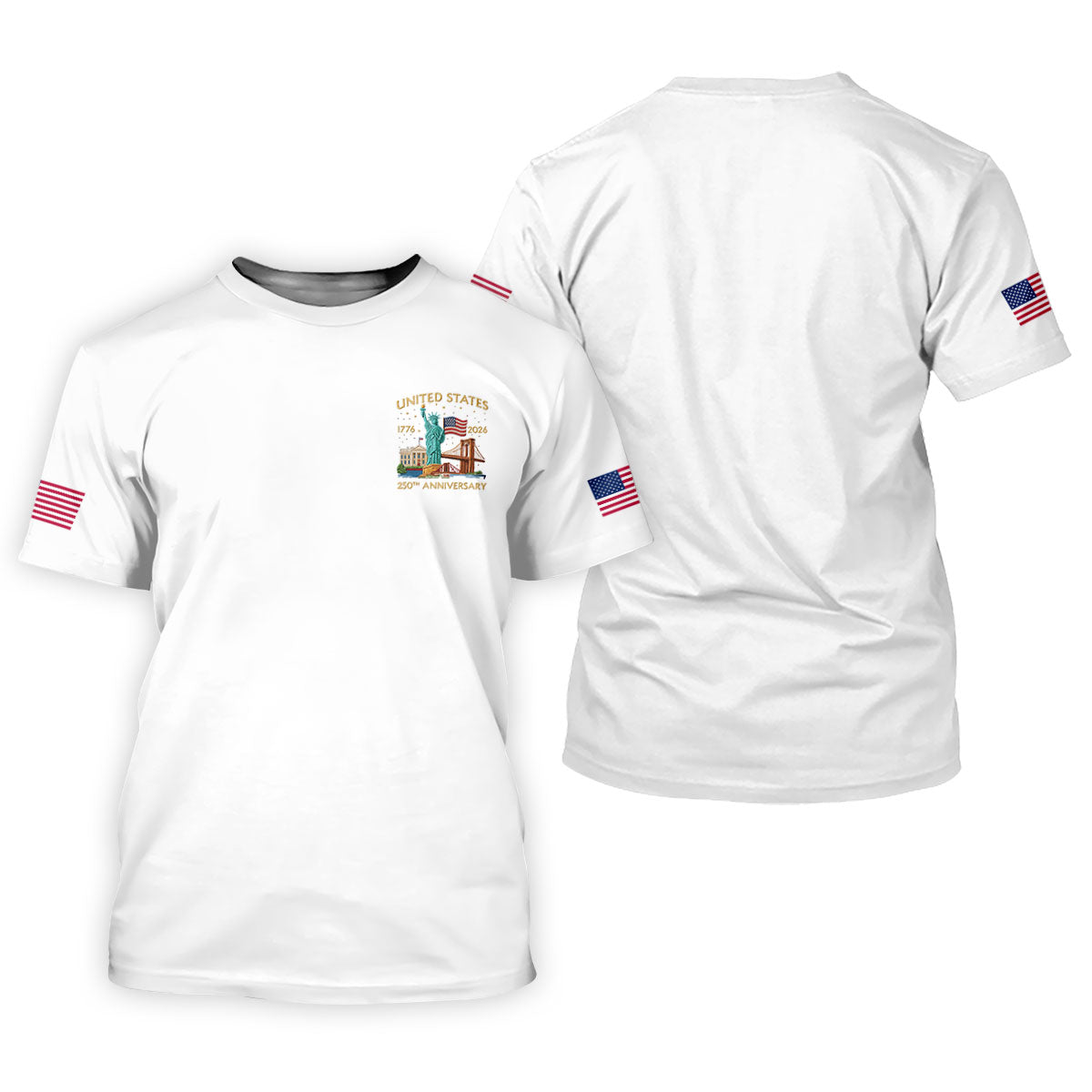 American Symbols White Patriotic Golf Shirt, US 250 Years 4th Of July Golf Shirt For Women
