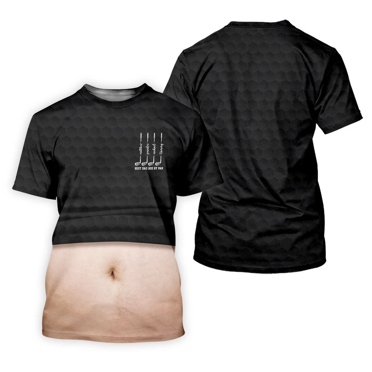 Best Dad Bod By Par Black Men's Funny Golf Polo Shirtr's Day Golf Shirt, Golf Gift For Dad